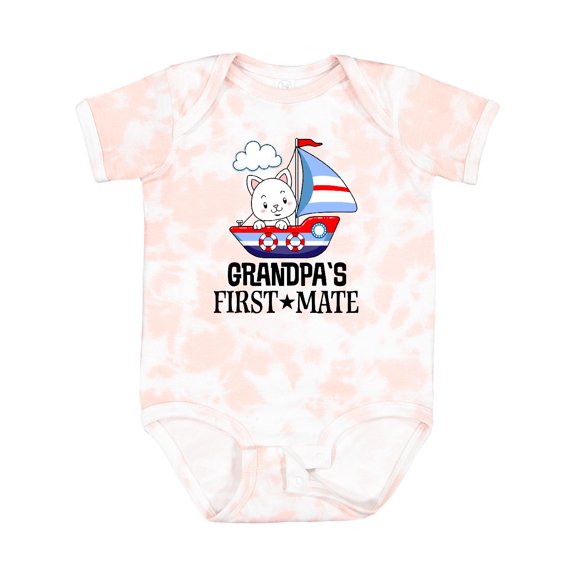 Inktastic Grandpa First Mate Grandchild Sailing Boys or Girls Baby Bodysuit