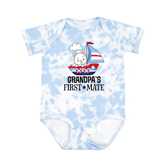Inktastic Grandpa First Mate Grandchild Sailing Boys or Girls Baby Bodysuit