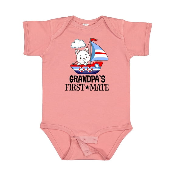 Inktastic Grandpa First Mate Grandchild Sailing Boys or Girls Baby Bodysuit