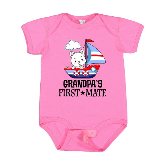 Inktastic Grandpa First Mate Grandchild Sailing Boys or Girls Baby Bodysuit