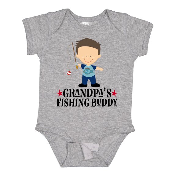 Inktastic Grandpa Fishing Buddy Fisherman Boys Baby Bodysuit