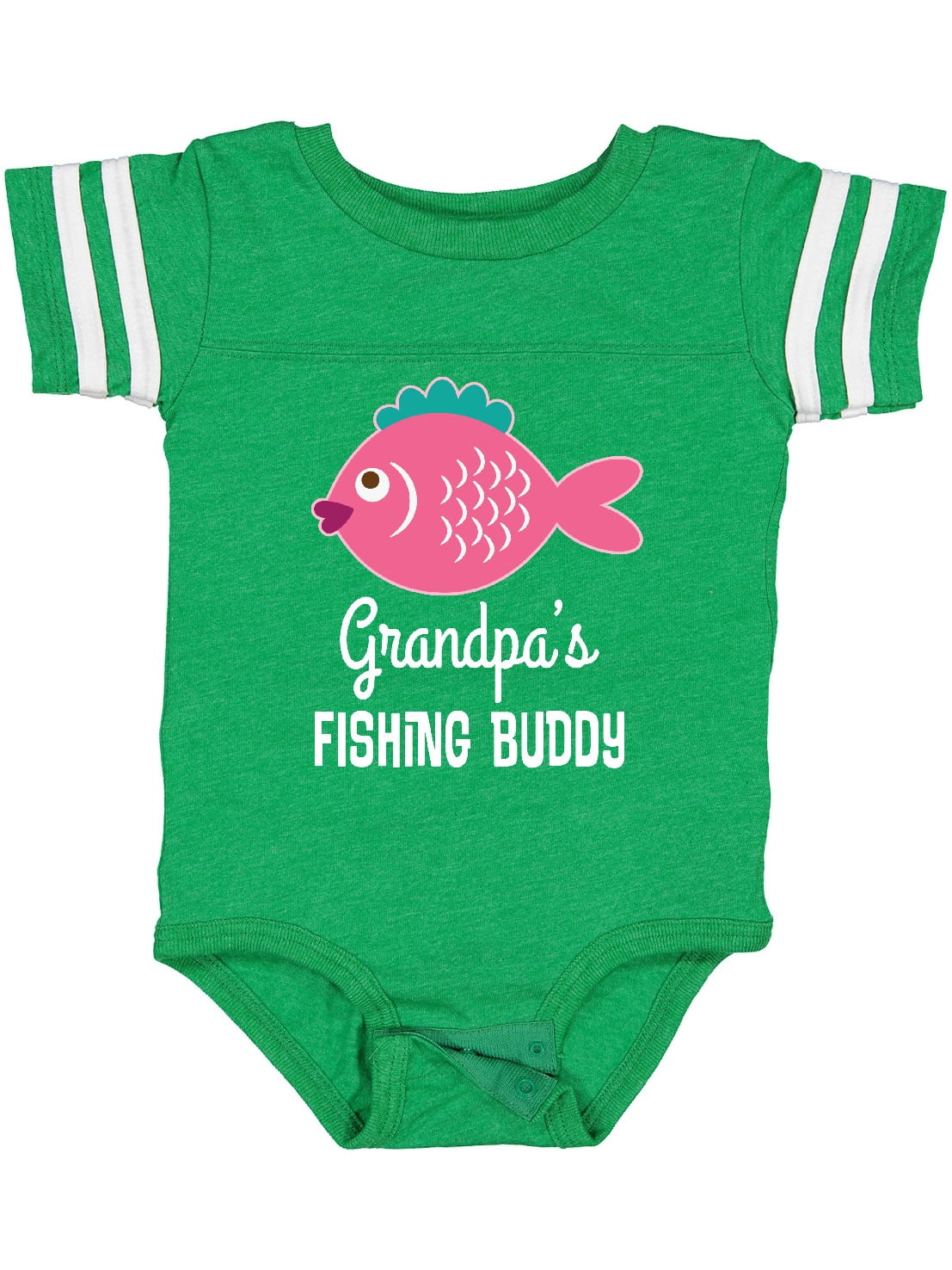 Inktastic Grandpa Fishing Buddy Girls Fish Girls Baby Bodysuit 