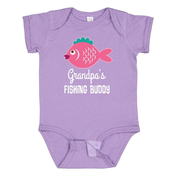 Inktastic Grandpa Fishing Buddy Girls Fish Girls Baby Bodysuit