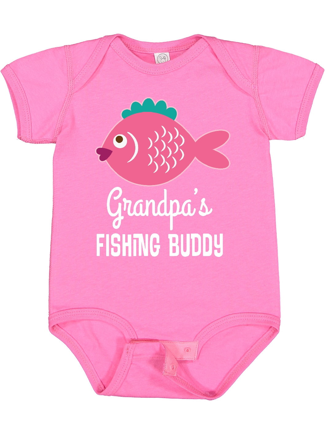Inktastic Grandpa Fishing Buddy Girls Fish Girls Baby Bodysuit