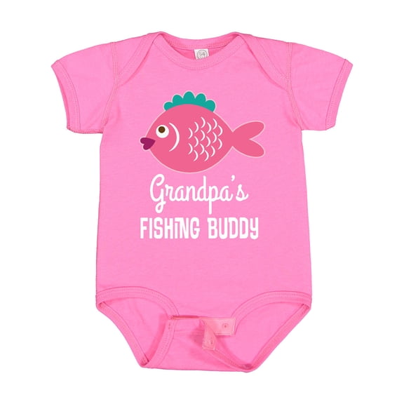 Inktastic Grandpa Fishing Buddy Girls Fish Girls Baby Bodysuit