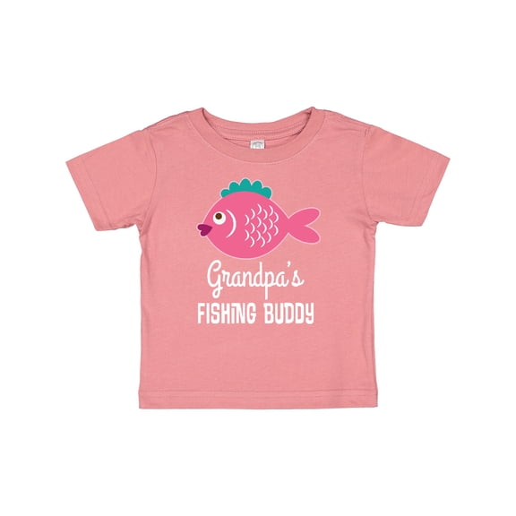 Inktastic Grandpa Fishing Buddy Girls Fish Girls Baby T-Shirt
