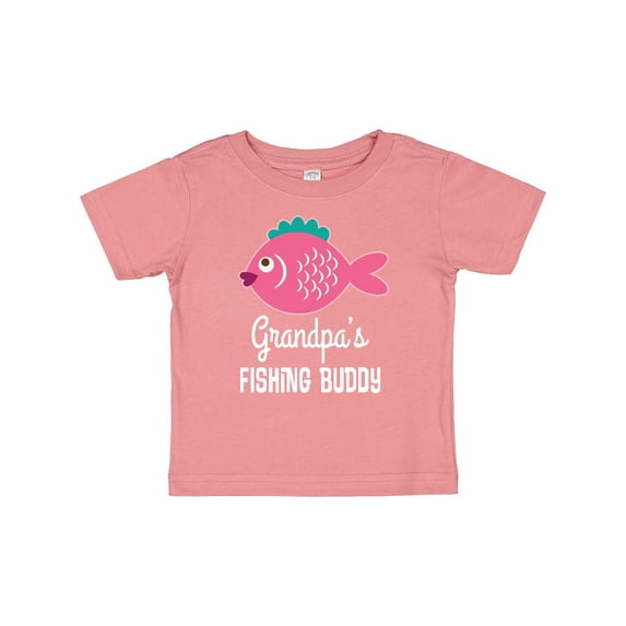 Inktastic Grandpa Fishing Buddy Girls Fish Girls Baby T-Shirt