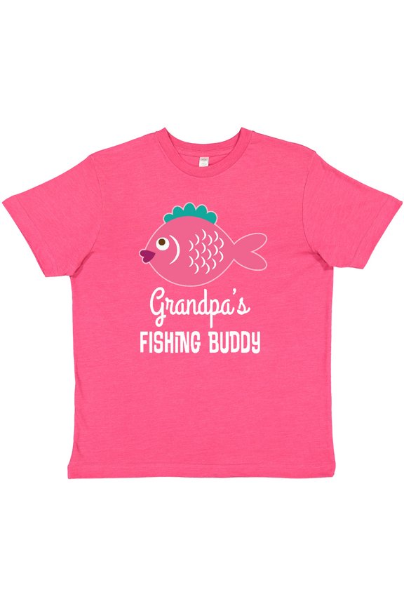 Grandpa Fishing Buddy Girls Fish Youth T-Shirt