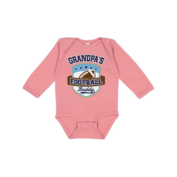 Inktastic Grandpa Football Buddy Boys or Girls Long Sleeve Baby Bodysuit