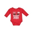 thumbnail image 1 of Inktastic Grandpa Little Firefighter Boys Fire Truck Boys Long Sleeve Baby Bodysuit, 1 of 5