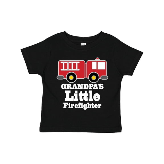 Inktastic Grandpa Little Firefighter Boys Fire Truck Boys Toddler T-Shirt