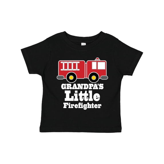 Inktastic Grandpa Little Firefighter Boys Fire Truck Boys Toddler T-Shirt