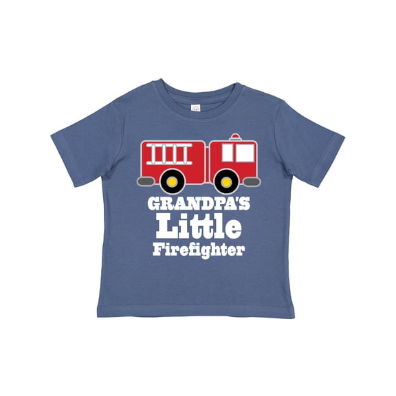 Inktastic Grandpa Little Firefighter Boys Fire Truck Boys Toddler T-Shirt