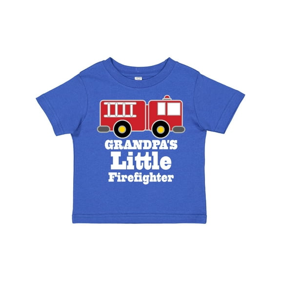 Inktastic Grandpa Little Firefighter Boys Fire Truck Boys Toddler T-Shirt