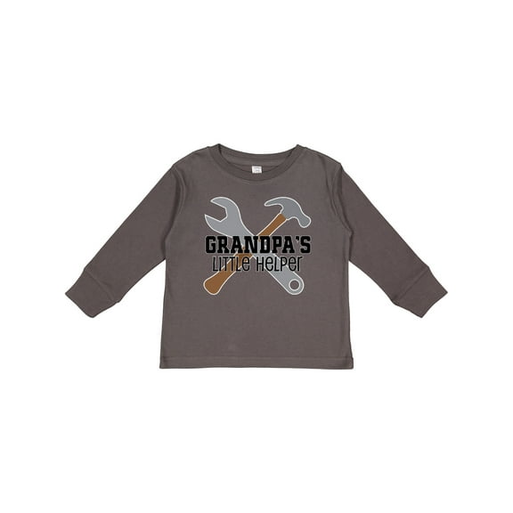 Inktastic Grandpa Little Helper Boys Long Sleeve Toddler T-Shirt