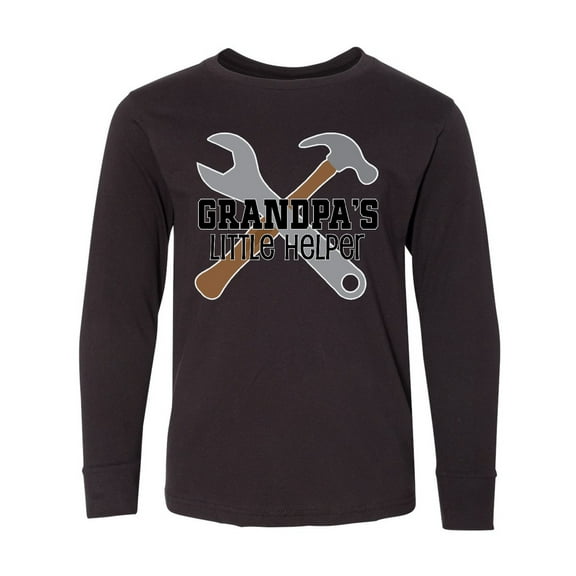 Inktastic Grandpa Little Helper Long Sleeve Youth T-Shirt