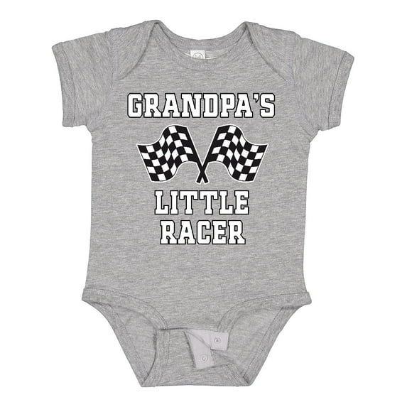 Inktastic Grandpa Little Racer Car Racing Boys Baby Bodysuit