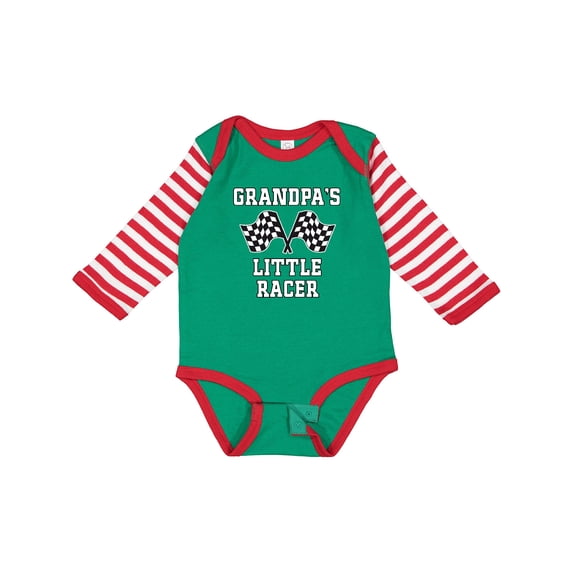 Inktastic Grandpa Little Racer Car Racing Boys Long Sleeve Baby Bodysuit