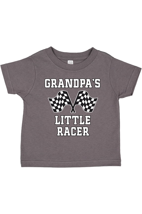 Grandpa Little Racer Car Racing Boys Toddler T-Shirt
