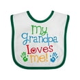 thumbnail image 1 of Inktastic Grandpa Loves Me Boys or Girls Baby Bib, 1 of 4