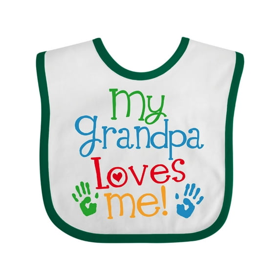 Inktastic Grandpa Loves Me Boys or Girls Baby Bib