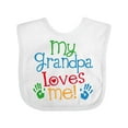 thumbnail image 1 of Inktastic Grandpa Loves Me Boys or Girls Baby Bib, 1 of 4