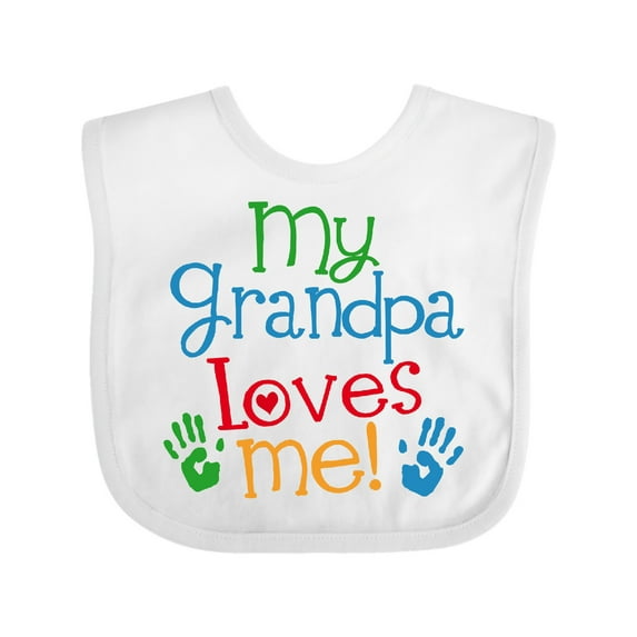 Inktastic Grandpa Loves Me Boys or Girls Baby Bib