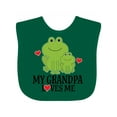 thumbnail image 1 of Inktastic Grandpa Loves Me Frog Boys or Girls Baby Bib, 1 of 4