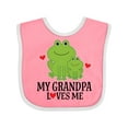 thumbnail image 1 of Inktastic Grandpa Loves Me Frog Boys or Girls Baby Bib, 1 of 4