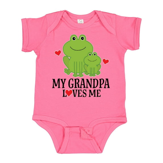 Inktastic Grandpa Loves Me Frog Boys or Girls Baby Bodysuit