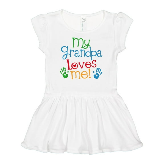 Inktastic Grandpa Loves Me Girls Baby Dress