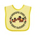 thumbnail image 1 of Inktastic Grandpa Loves Me Grandchild Horse Boys or Girls Baby Bib, 1 of 4