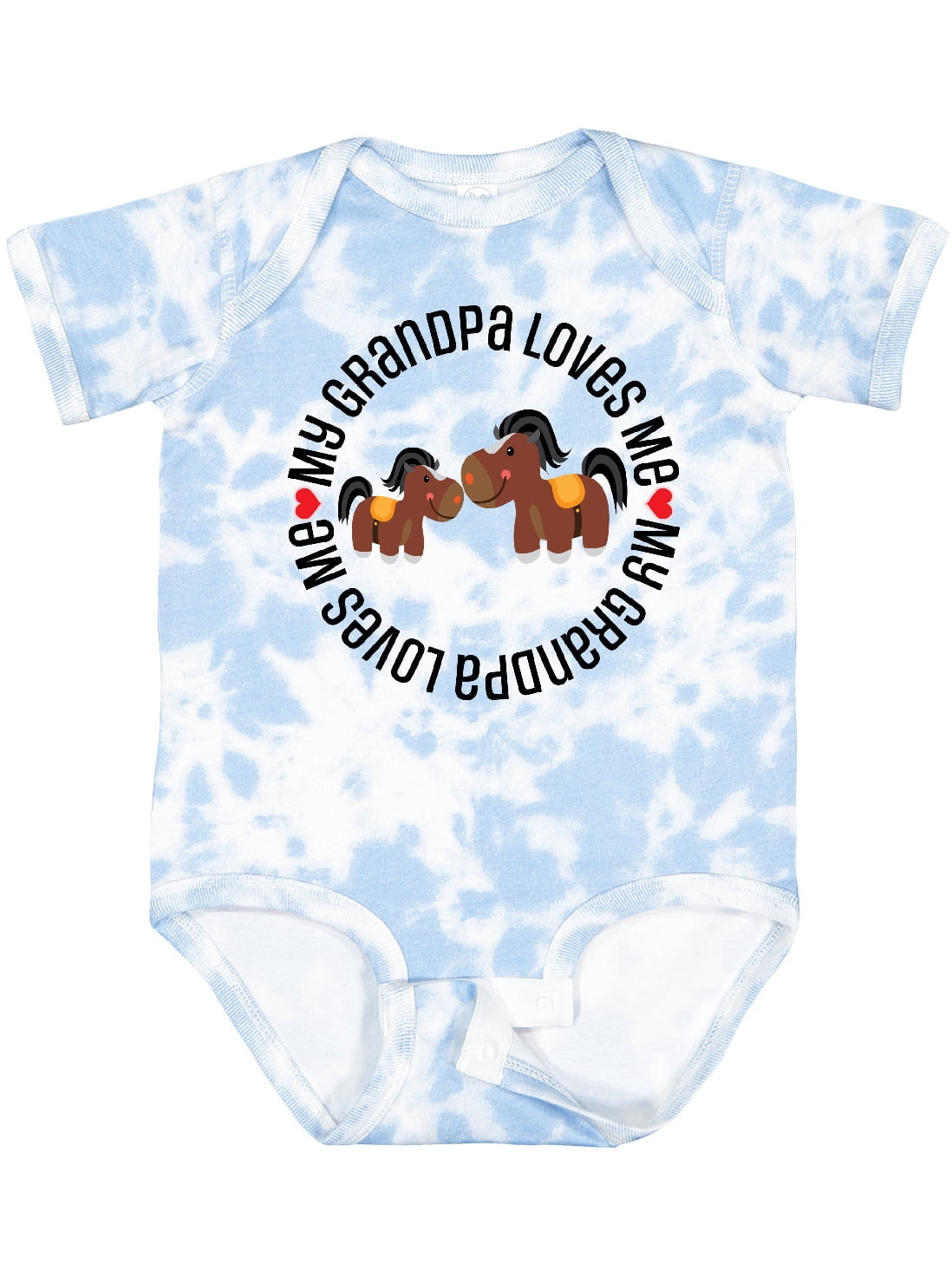 Inktastic Grandpa Loves Me Grandchild Horse Boys Or Girls Baby Bodysuit...