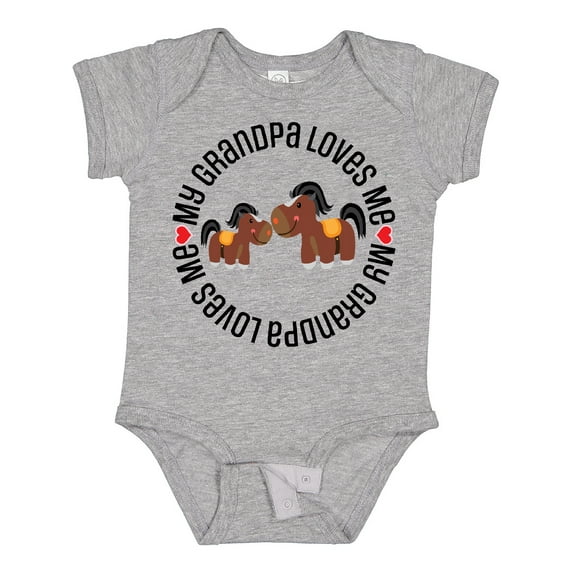 Inktastic Grandpa Loves Me Grandchild Horse Boys or Girls Baby Bodysuit