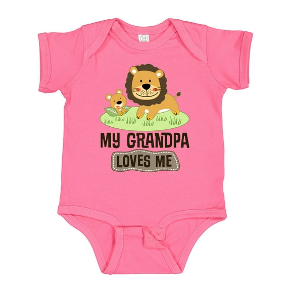 Inktastic Grandpa Loves Me Grandson Boys or Girls Baby Bodysuit