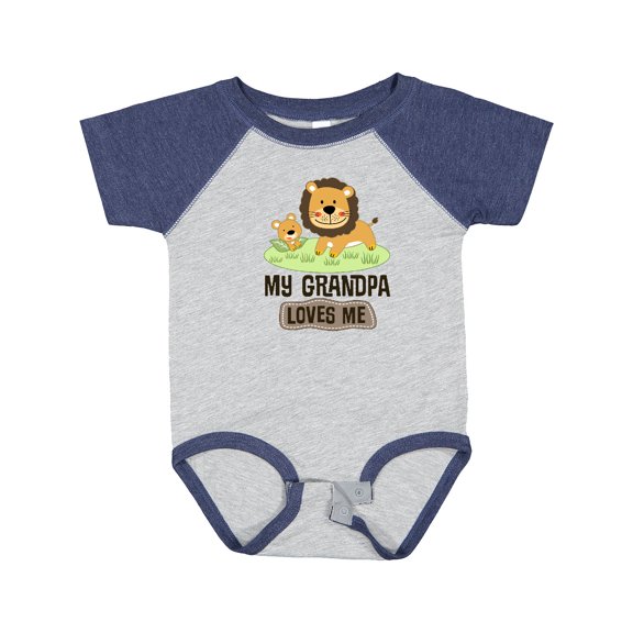 Inktastic Grandpa Loves Me Grandson Boys or Girls Baby Bodysuit