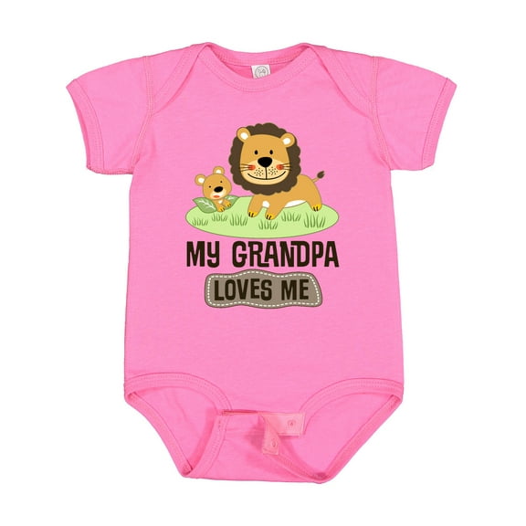 Inktastic Grandpa Loves Me Grandson Boys or Girls Baby Bodysuit