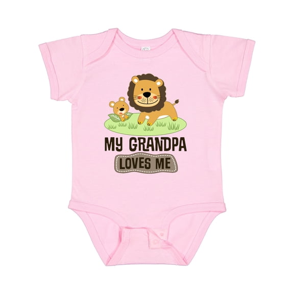 Inktastic Grandpa Loves Me Grandson Boys or Girls Baby Bodysuit