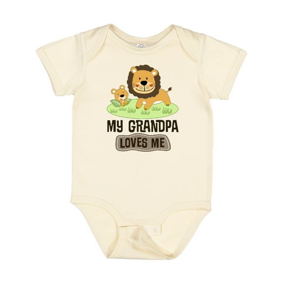 Inktastic Grandpa Loves Me Grandson Boys or Girls Baby Bodysuit