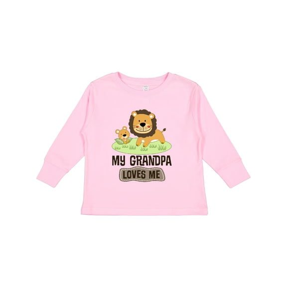 Inktastic Grandpa Loves Me Grandson Gift Boys or Girls Long Sleeve Toddler T-Shirt