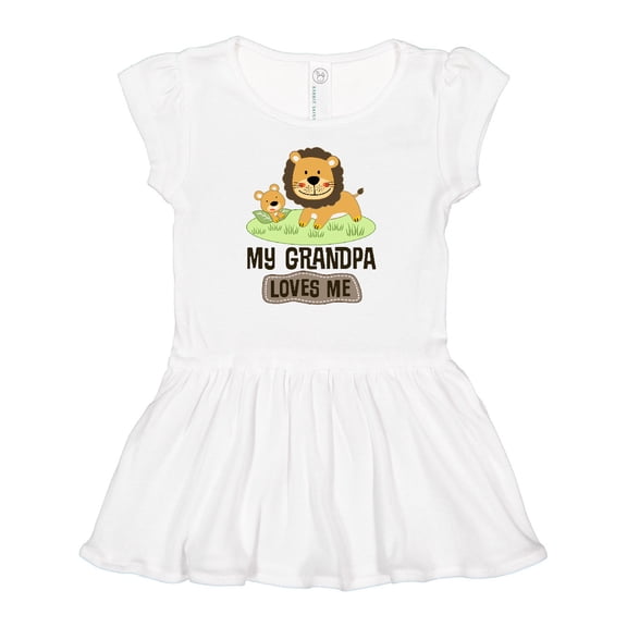 Inktastic Grandpa Loves Me Grandson Gift Girls Baby Dress