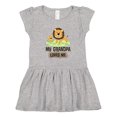 thumbnail image 1 of Inktastic Grandpa Loves Me Grandson Gift Girls Toddler Dress, 1 of 5
