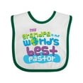 thumbnail image 1 of Inktastic Grandpa Worlds Best Pastor Boys or Girls Baby Bib, 1 of 4