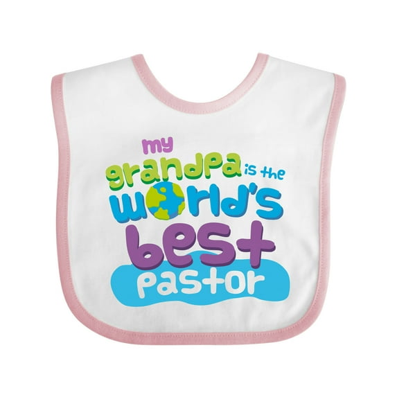 Inktastic Grandpa Worlds Best Pastor Boys or Girls Baby Bib