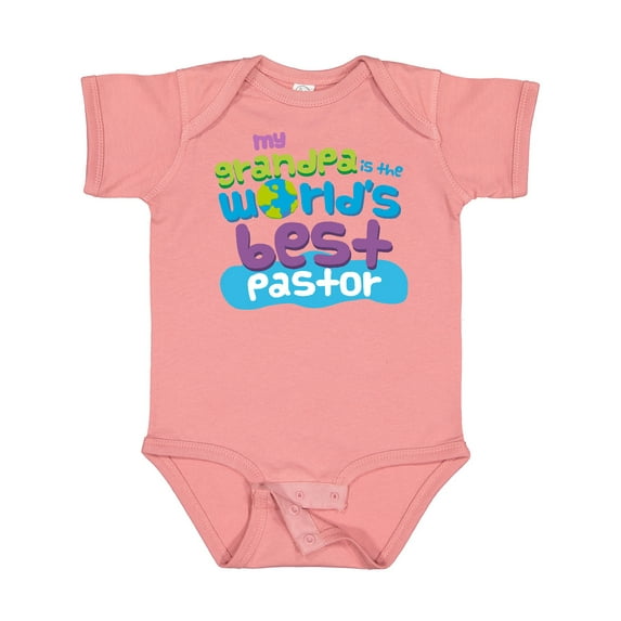 Inktastic Grandpa Worlds Best Pastor Boys or Girls Baby Bodysuit