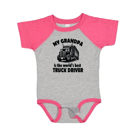 Inktastic Grandpa is Worlds Best Truck Driver Boys or Girls Baby Bodysuit