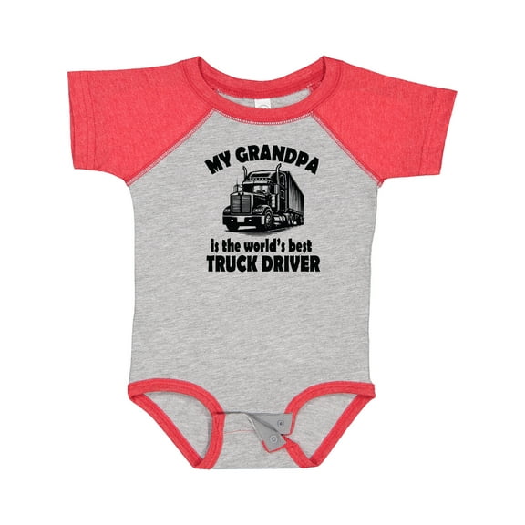 Inktastic Grandpa is Worlds Best Truck Driver Boys or Girls Baby Bodysuit