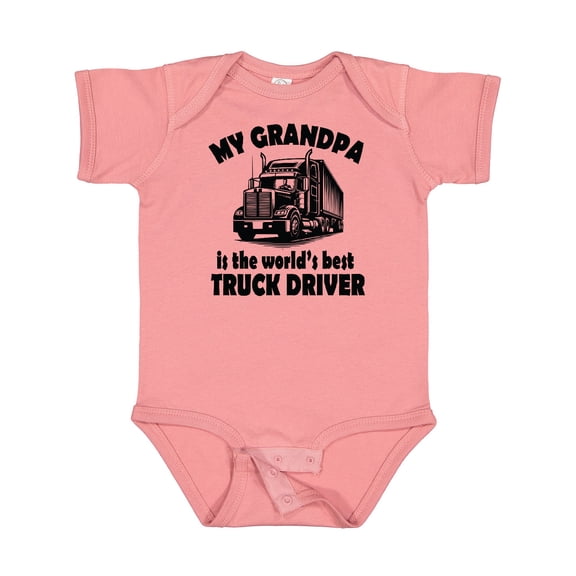 Inktastic Grandpa is Worlds Best Truck Driver Boys or Girls Baby Bodysuit