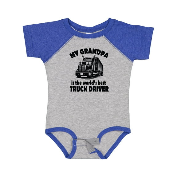 Inktastic Grandpa is Worlds Best Truck Driver Boys or Girls Baby Bodysuit