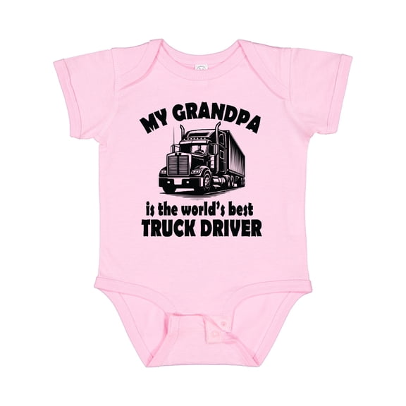 Inktastic Grandpa is Worlds Best Truck Driver Boys or Girls Baby Bodysuit